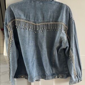 Talulah Light Blue Denim Rhinestone Jacket